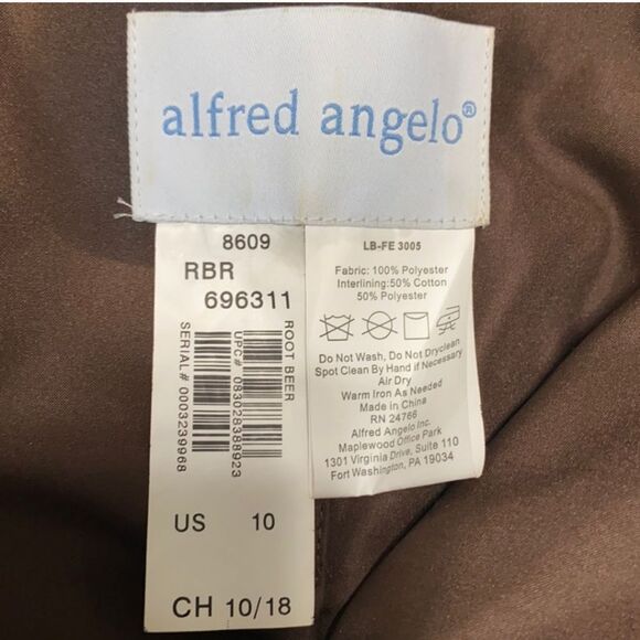 Alfred Angelo Chocolate Brown Strapless Tulle Formal Dress Size 10 - Picture 3 of 15